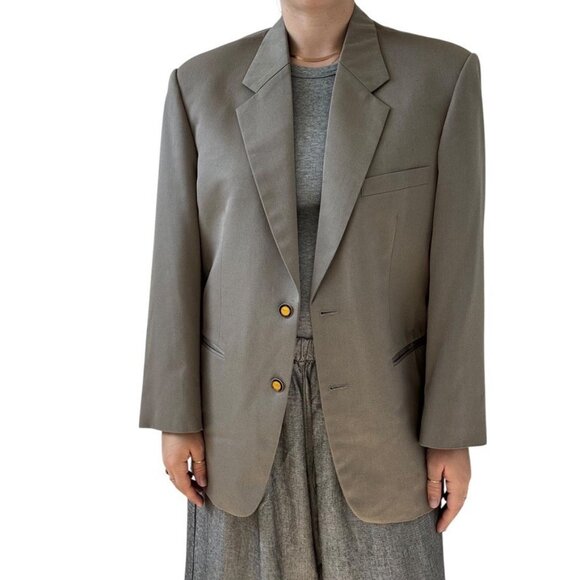 Vintage Georgio Armani Wool Tan Sport Coat Blazer Trouser Set 40R - Picture 1 of 10